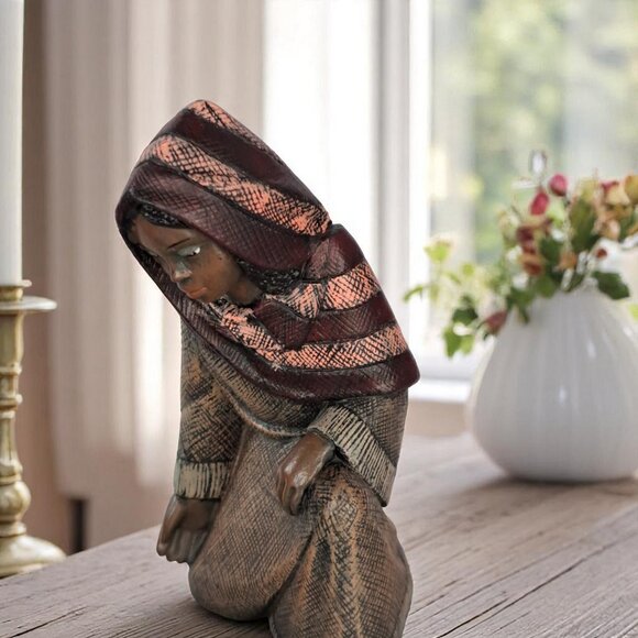 VTG 1997 Mahogany Miracle African American Nativity Set Mary Joseph Baby Jesus - Picture 6 of 11